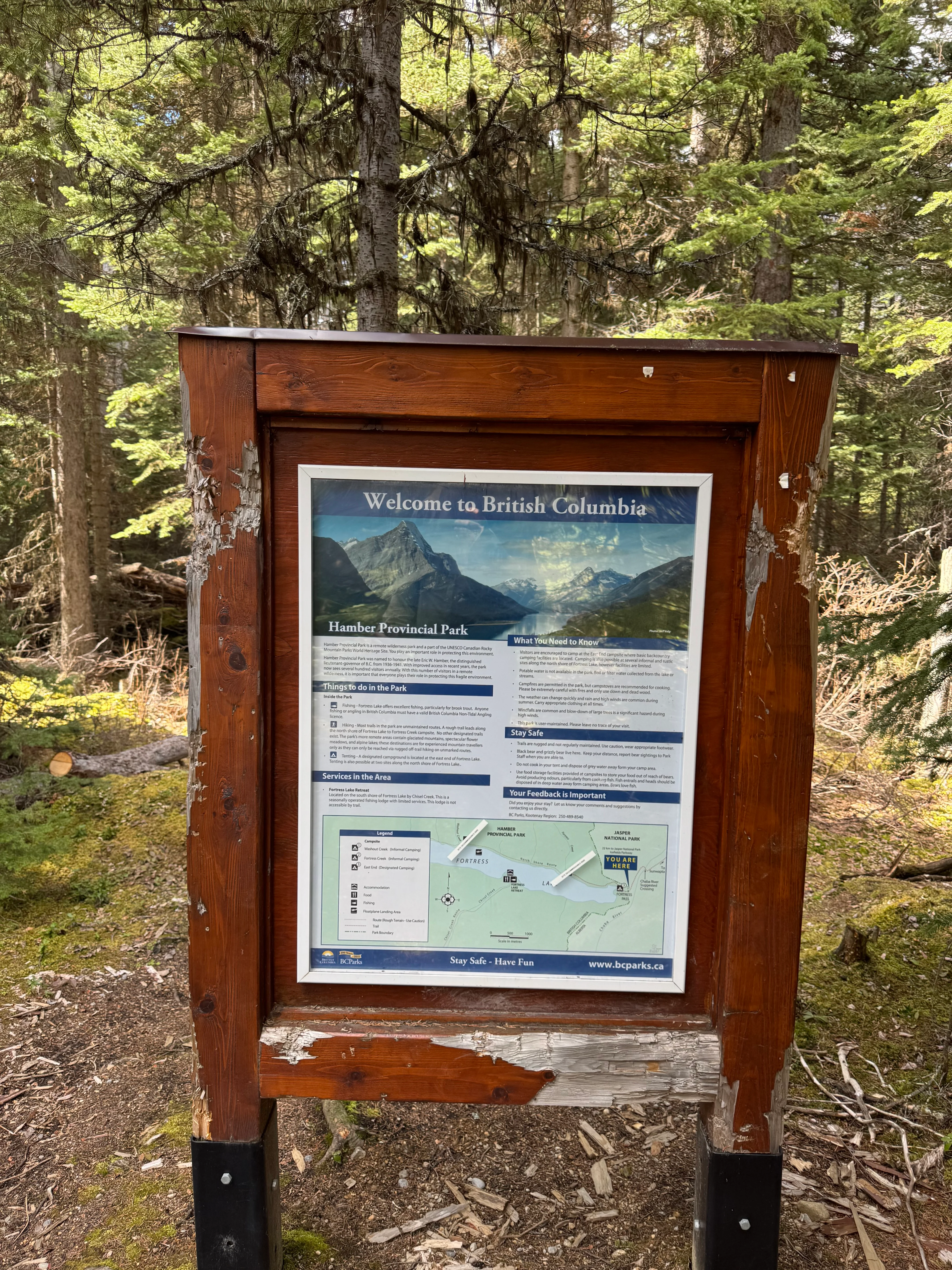 Hamber Provincial Park information stand