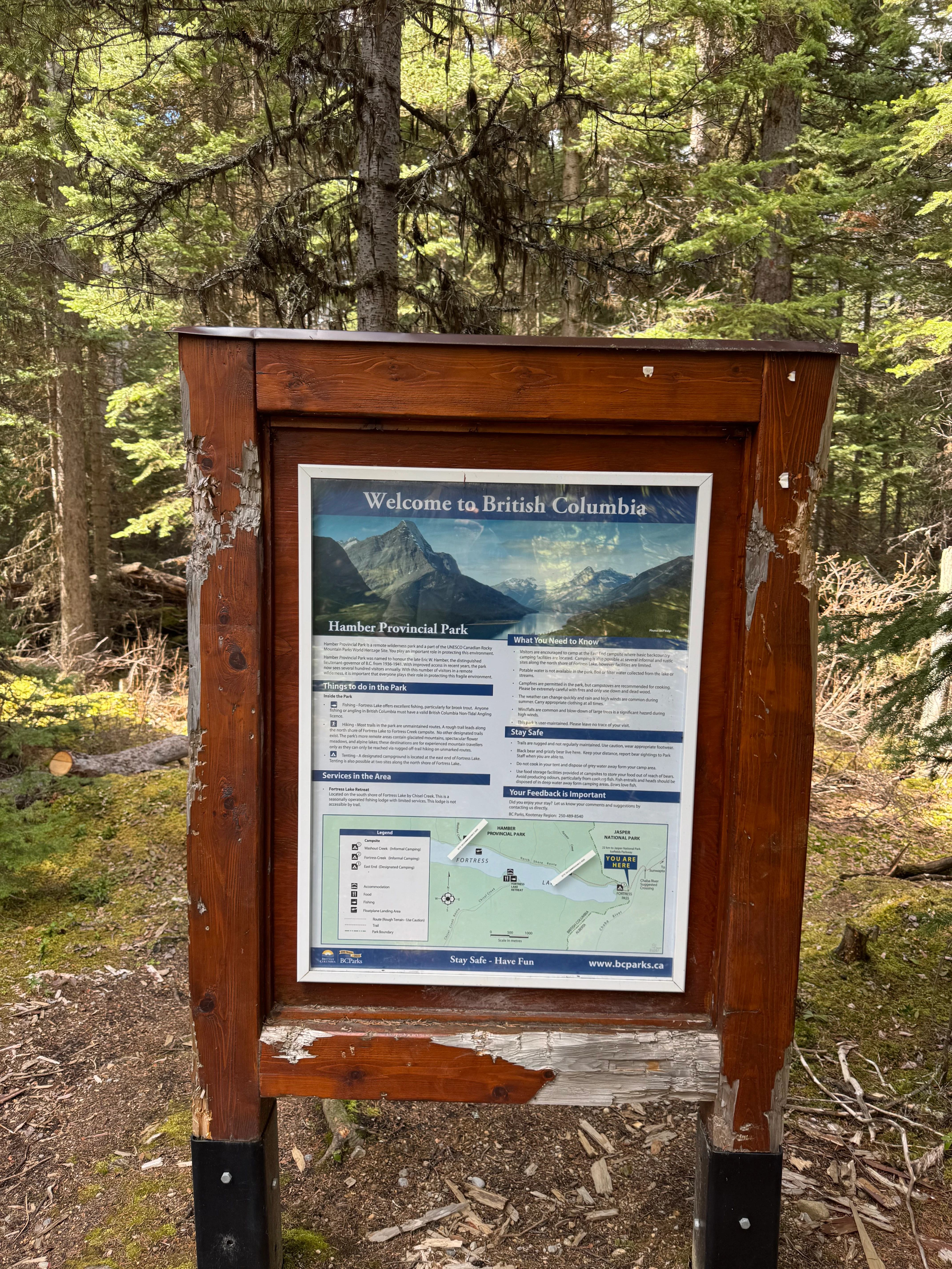Hamber Provincial Park information stand