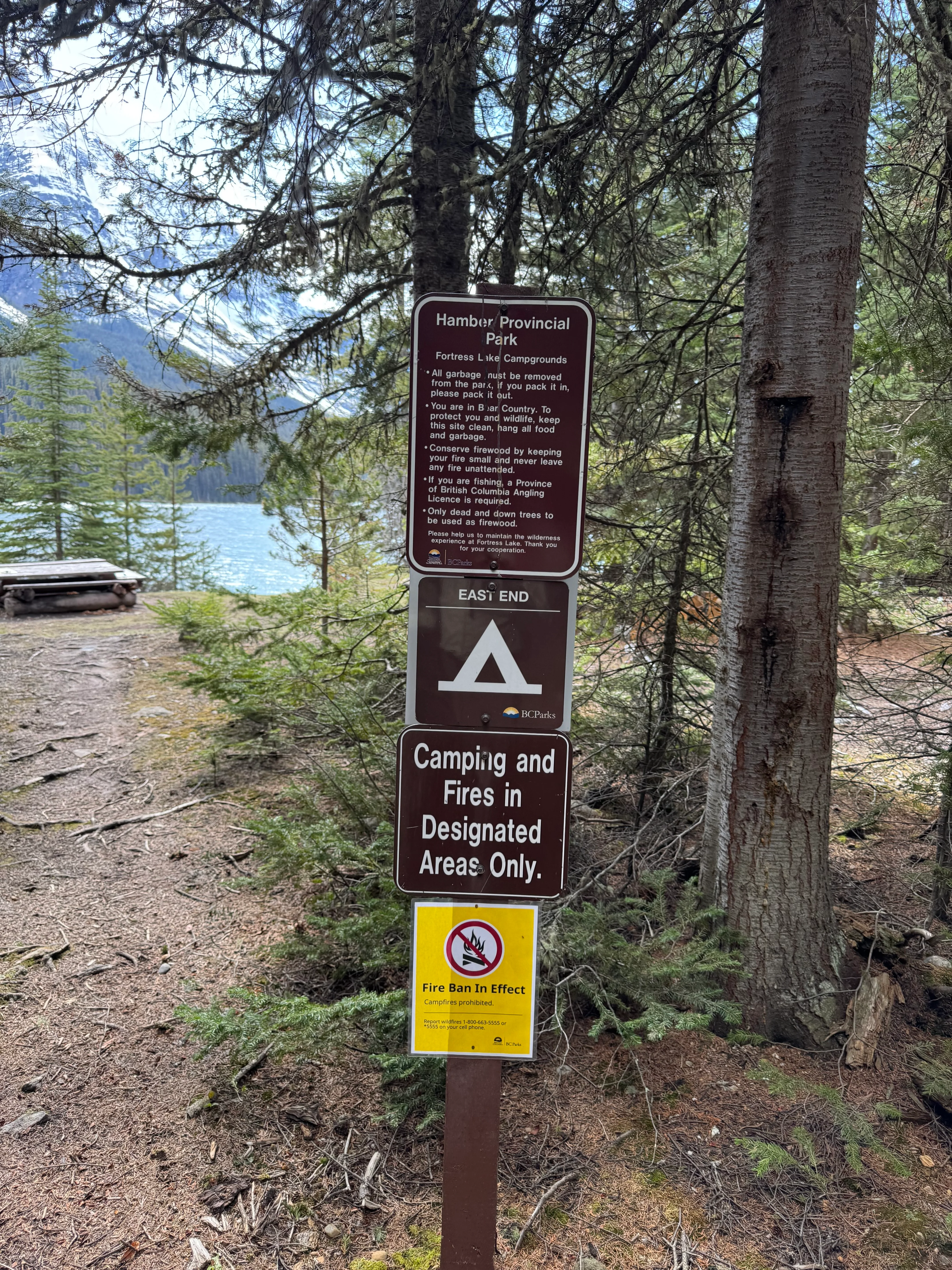 Fortress Lake campground entrance
