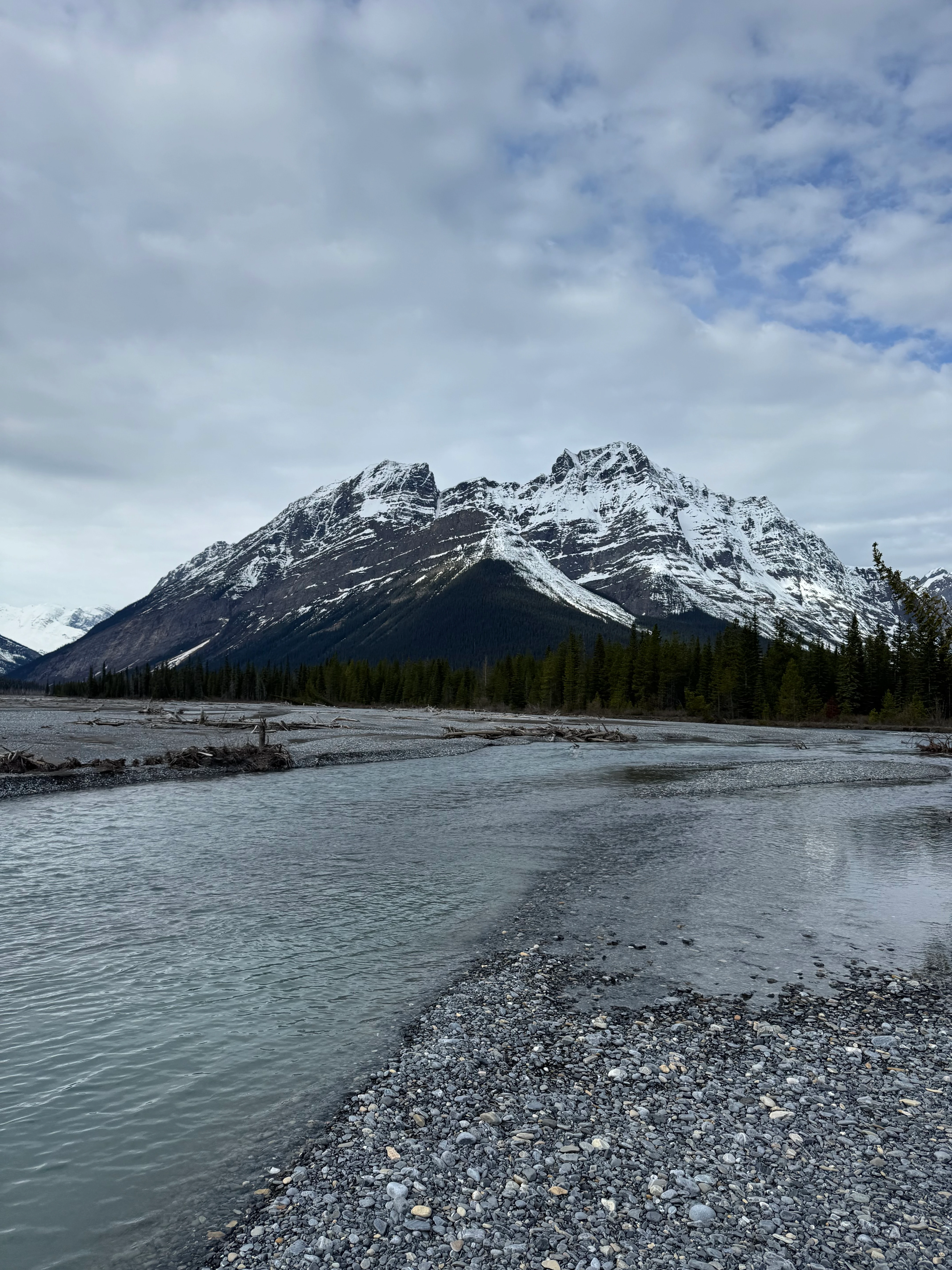 Chaba River in the morning with braided channels