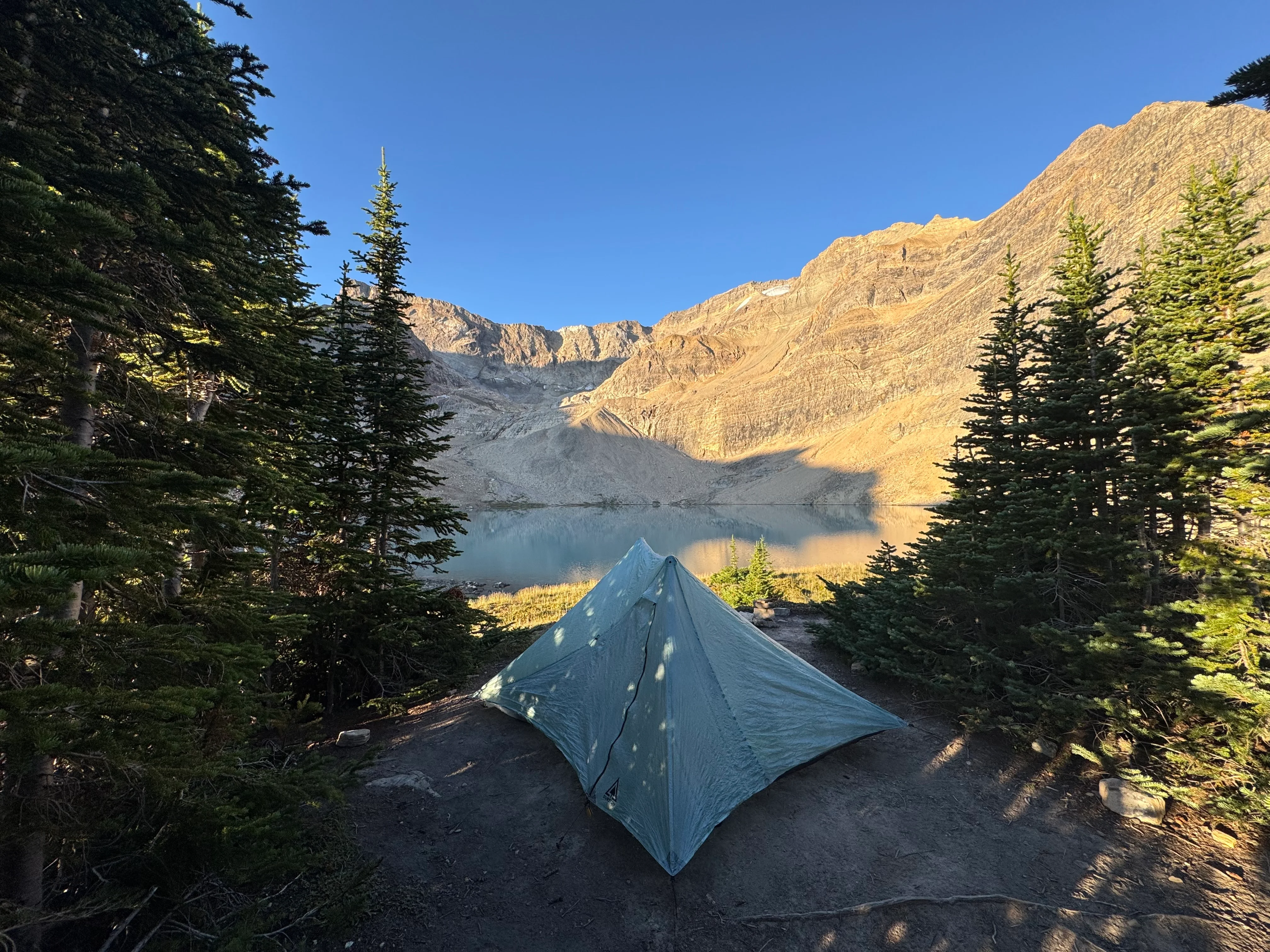 Morning view from Lower Devon Lakes camp