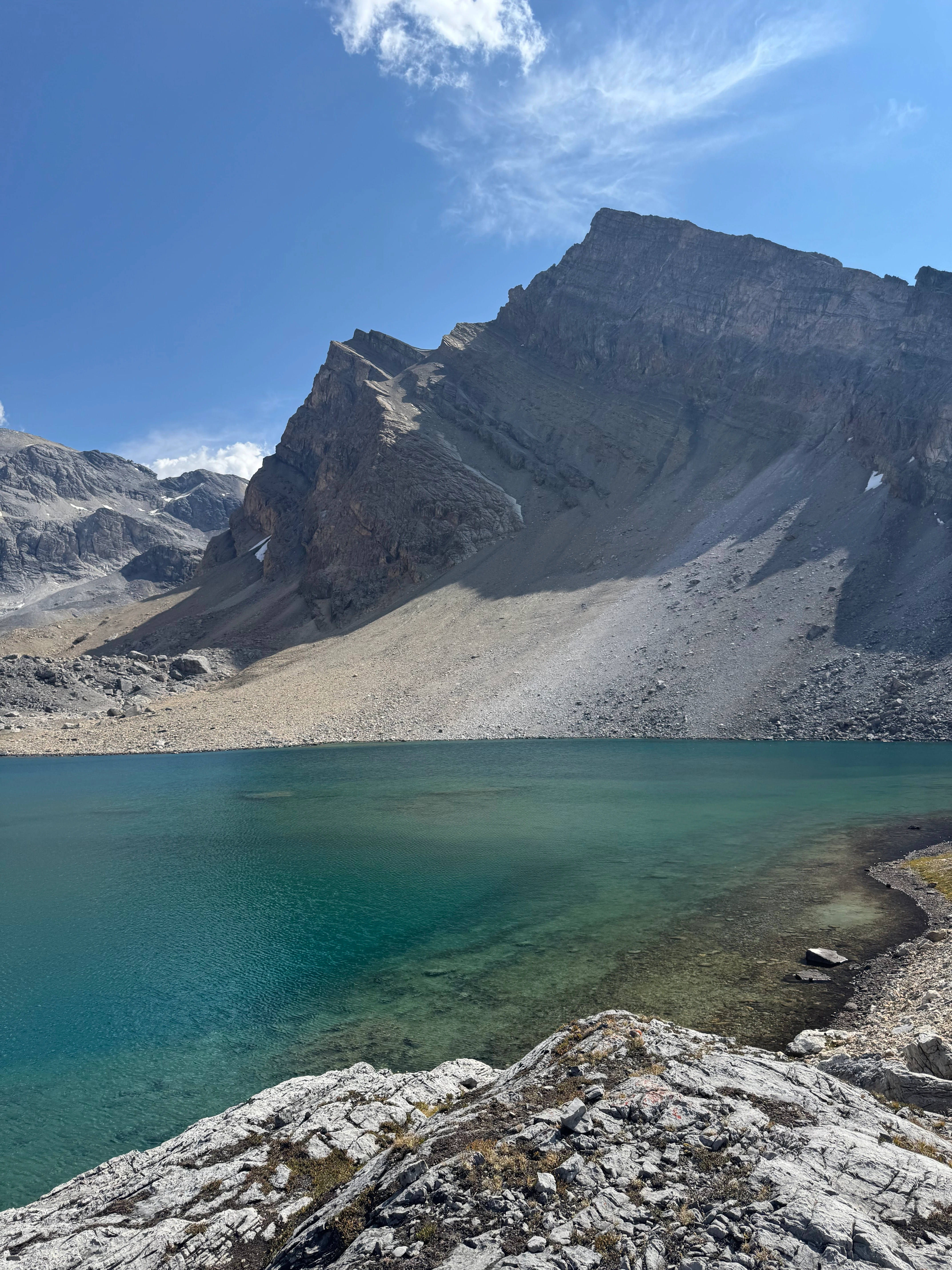 Alice Lake from shoreline with snow patches