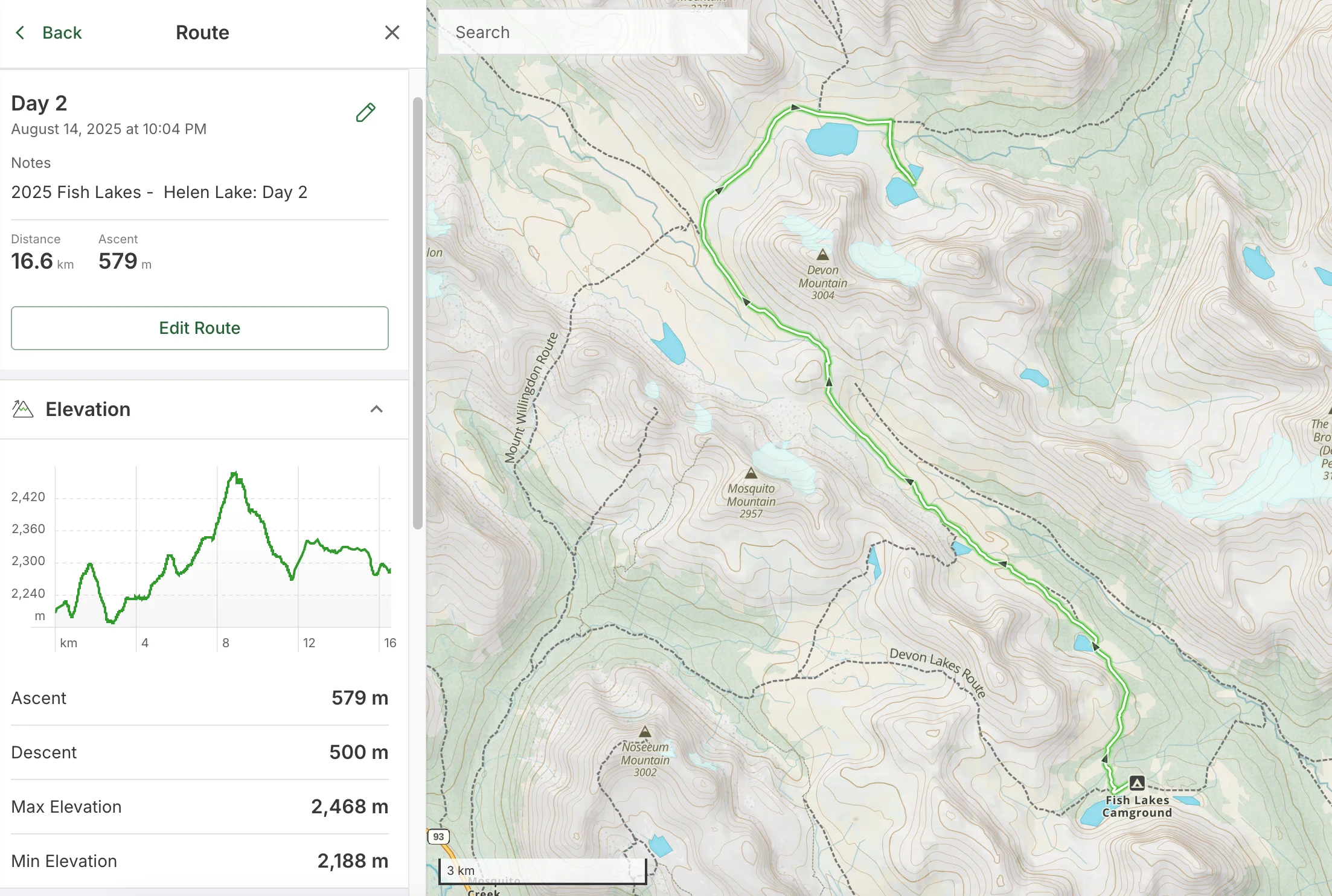 Day 2 route overview