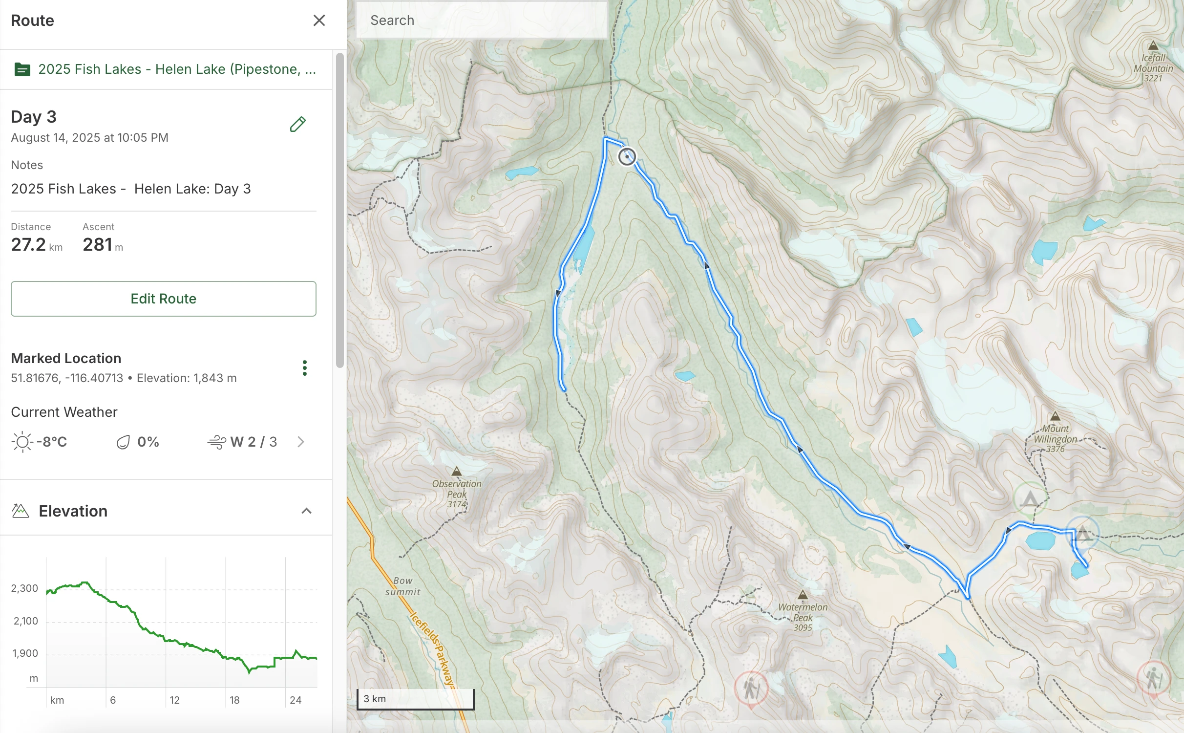 Day 3 route overview
