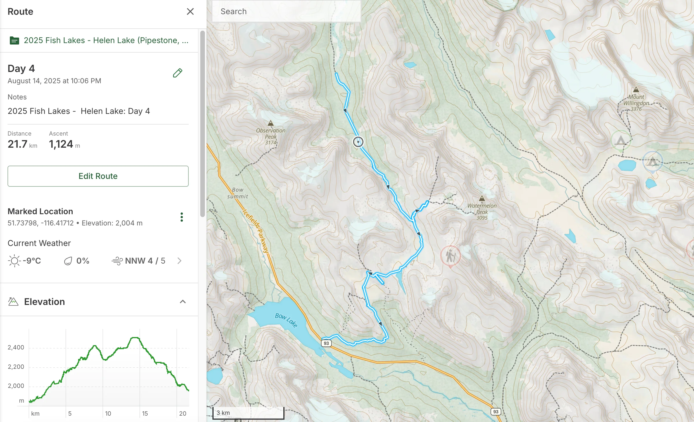 Day 4 route overview