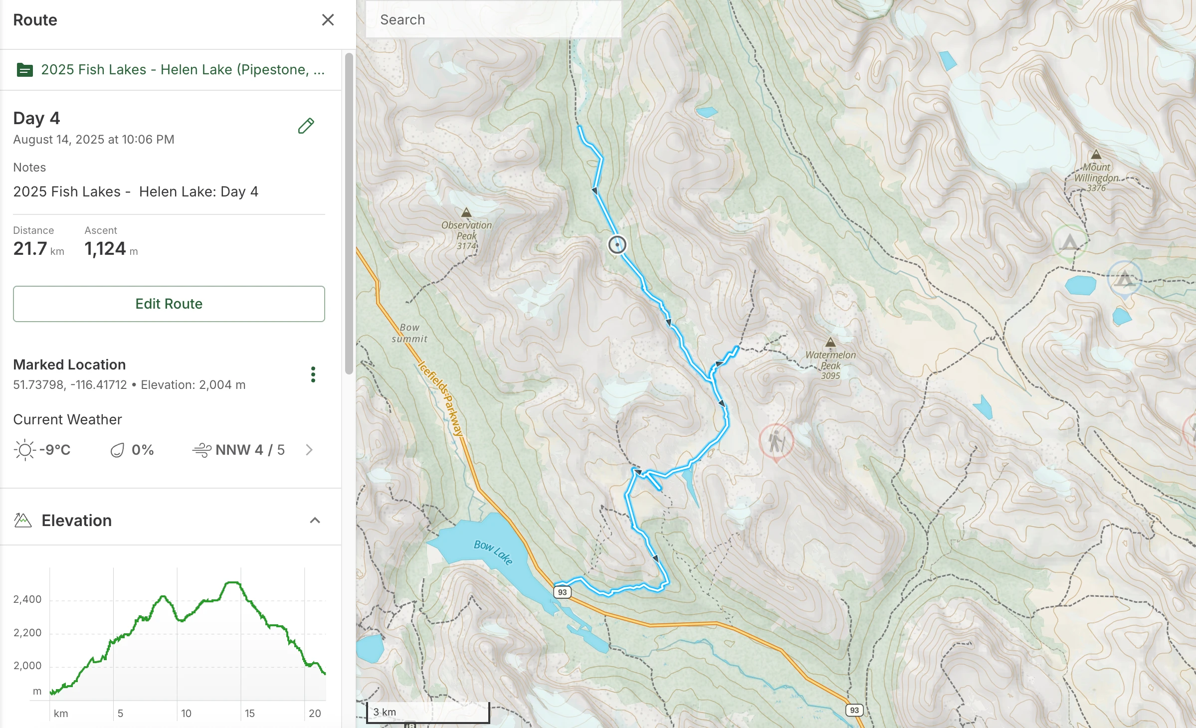 Day 4 route overview